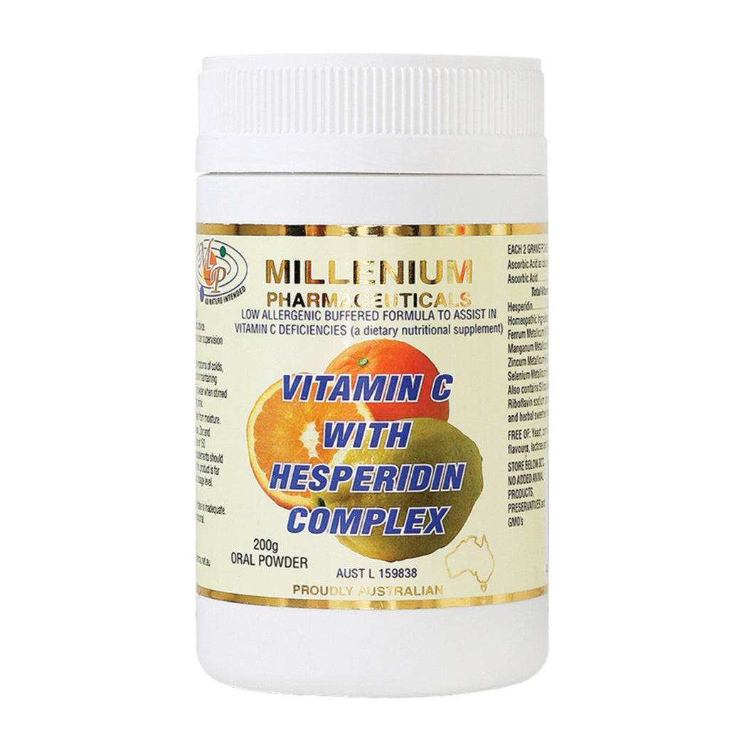 Vitamin C 200g - with Hesperidin Millenium Pharmaceuticals Complex Oral Powder